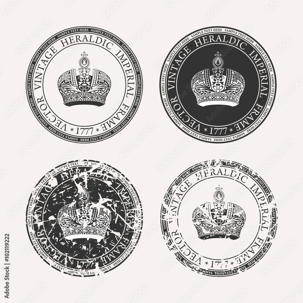 Obraz premium Vintage retro set. Grunge stamp collection