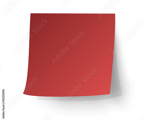 Red sticky note, Post-it. vector illustration.