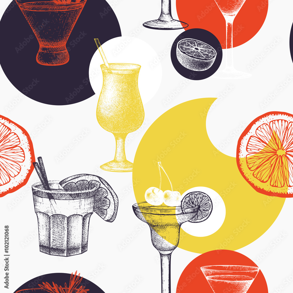 Khi nghĩ đến Cocktail, chúng ta nghĩ đến hương vị tuyệt vời và cả màu sắc tươi tắn. Mẫu Cocktail Pattern chắc chắn sẽ làm bạn ngẩn ngơ với sự hòa quyện của những màu sắc đó. Hãy cùng chiêm ngưỡng hình ảnh này và tìm cho mình mẫu pattern Cocktail ưa thích! (When thinking of cocktails, we think of great flavor and vibrant colors. The Cocktail Pattern template will surely captivate you with its blend of those colors. Let\'s admire this image and find your favorite Cocktail pattern!)
