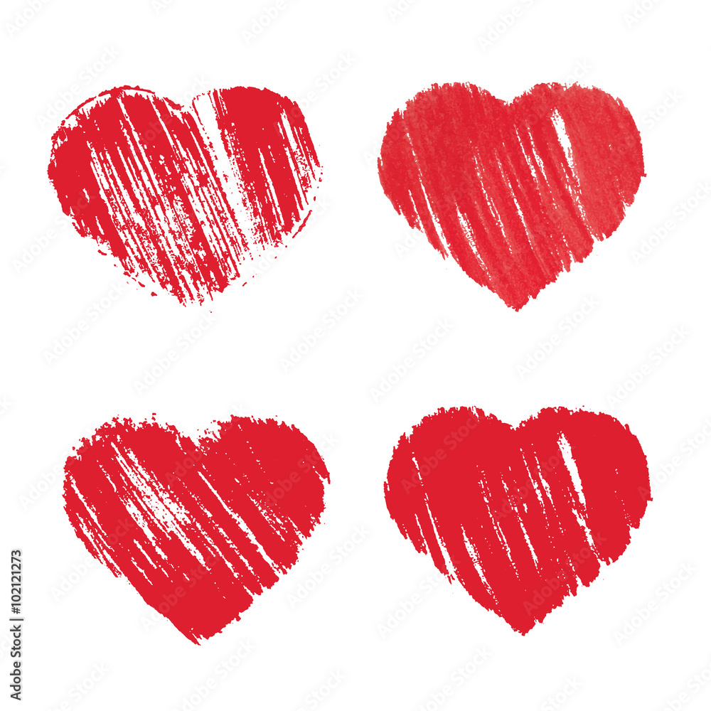 Heart, carelessly painted with paint on paper. Heart, carelessly painted with paint on paper.
