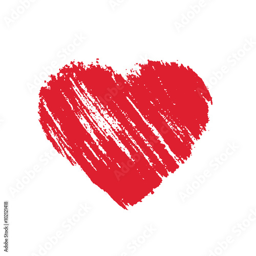 Heart, carelessly painted with paint on paper