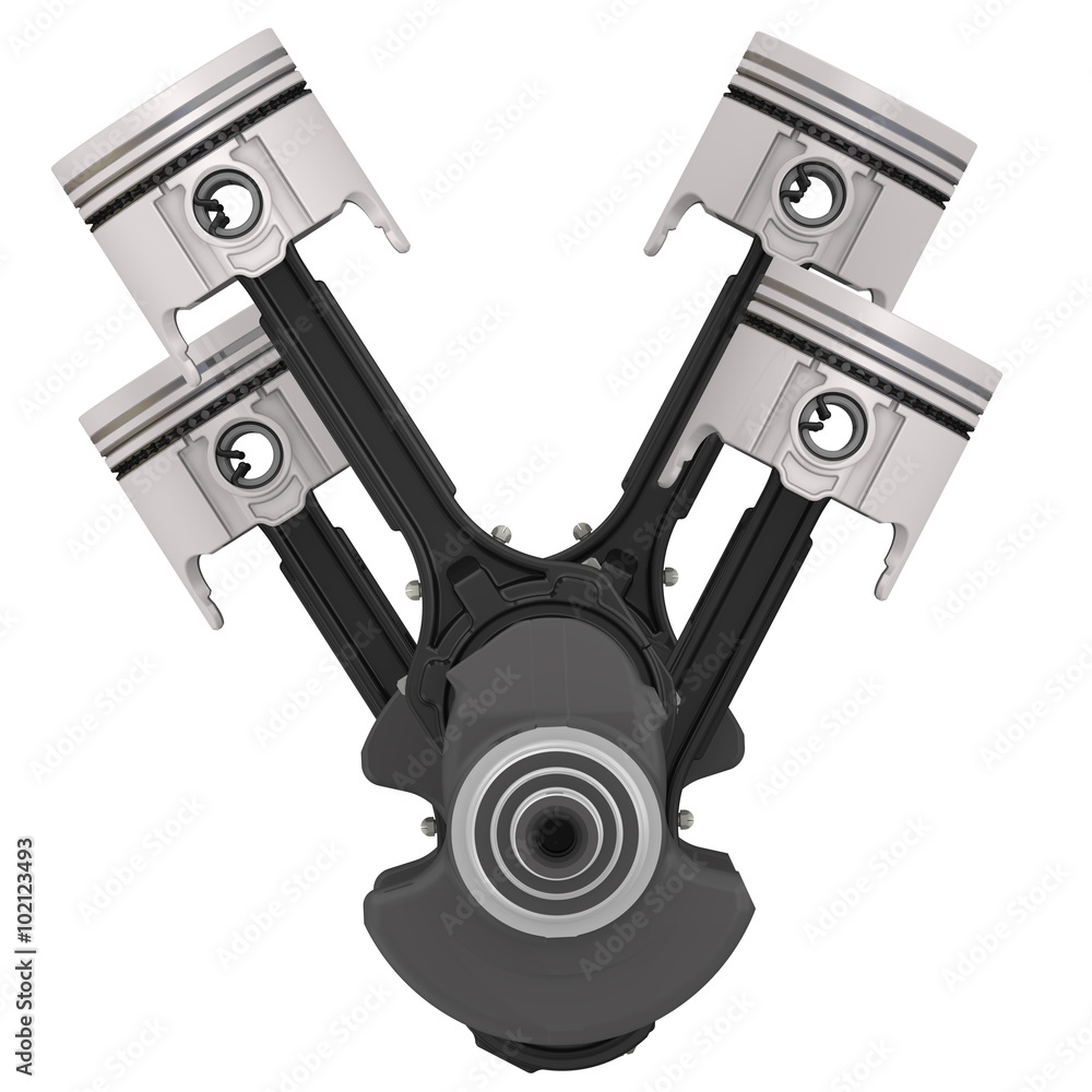 Engine pistons and crankshaft assembly Engine pistons and crankshaft assembly