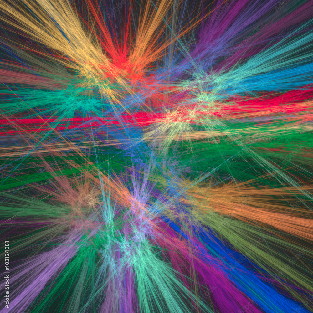 Abstract fractal background with various color lines