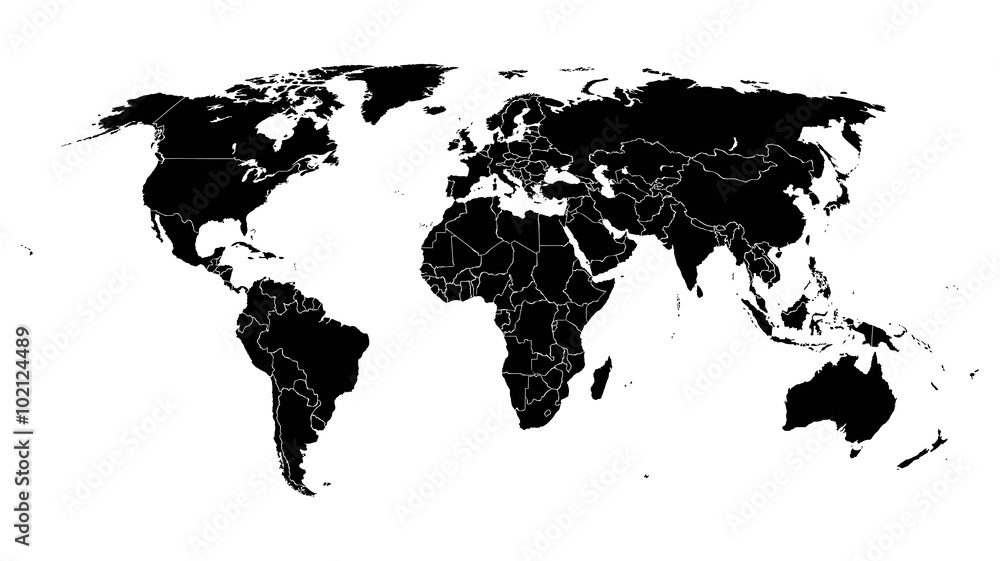 Naklejka premium Mapa świata