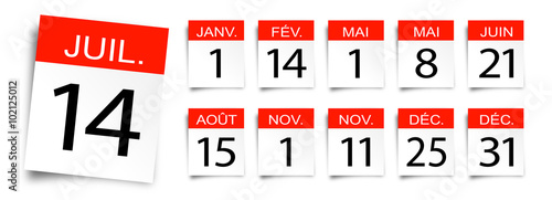 Calendrier / Jours de fête et jours fériés en France