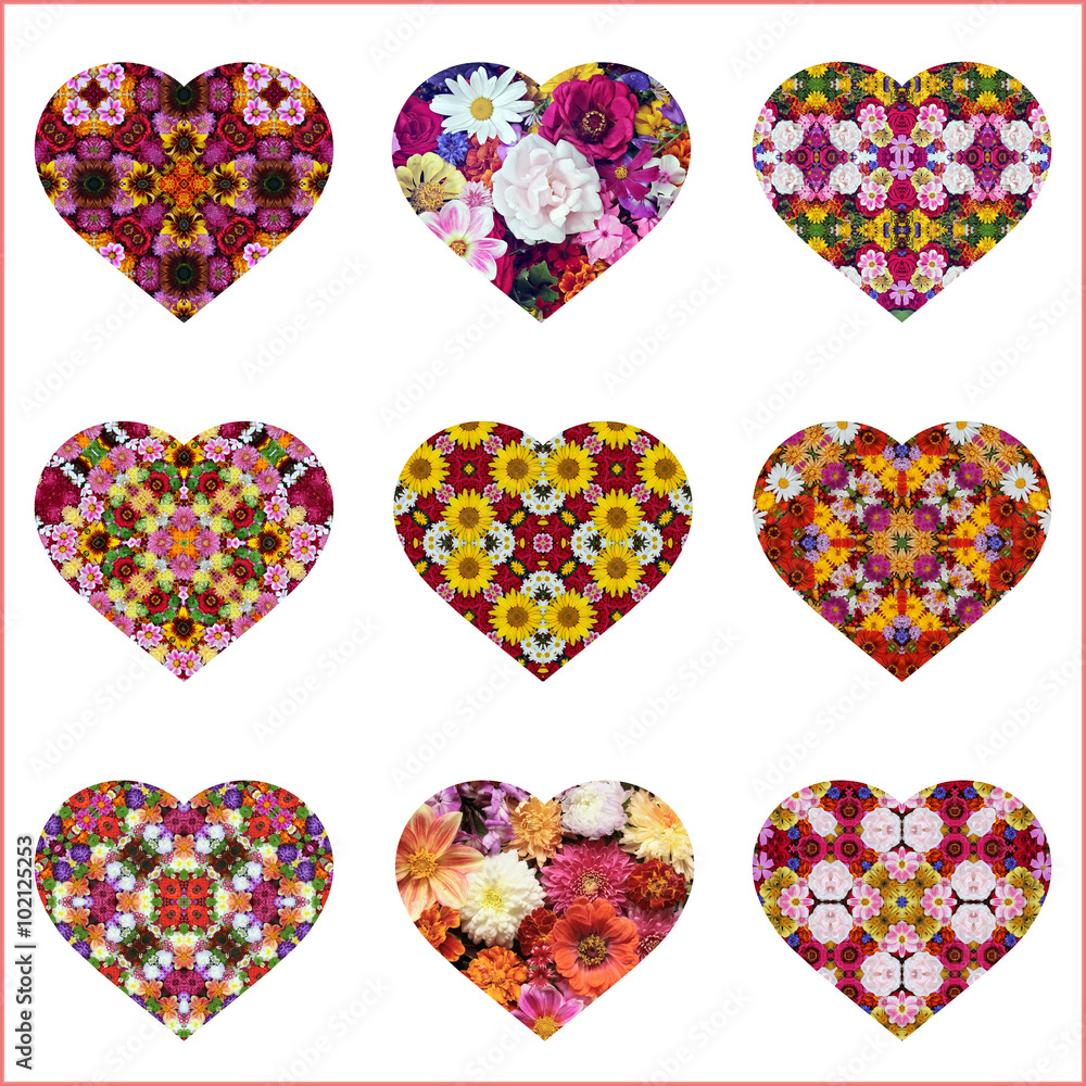 Valentine's Day cards with a flower pattern, isolate. Valentine's Day cards with a flower pattern, isolate.