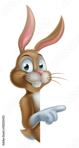 Easter Bunny Character Pointing