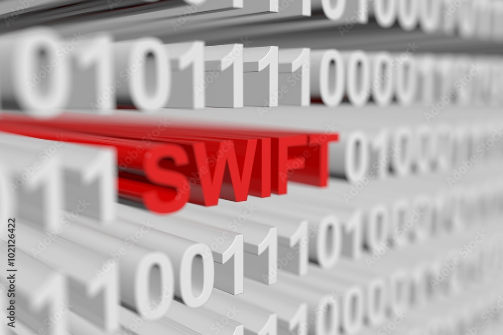 SWIFT presents in the form of a binary code with blurred background