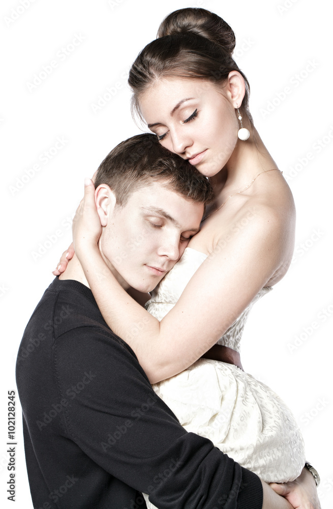 beautiful girl and boy hugging beautiful girl and boy hugging