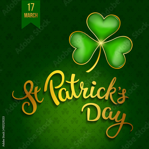 Clovers and original lettering St. Patricks Day