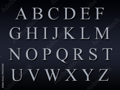 alphabet on a grey background