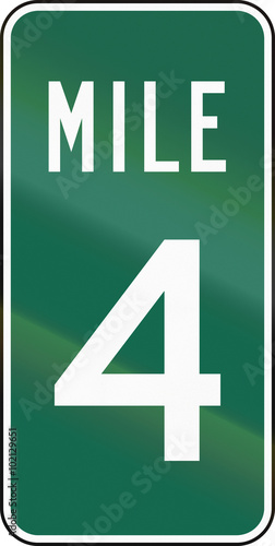 United States MUTCD road sign - Distance road marker