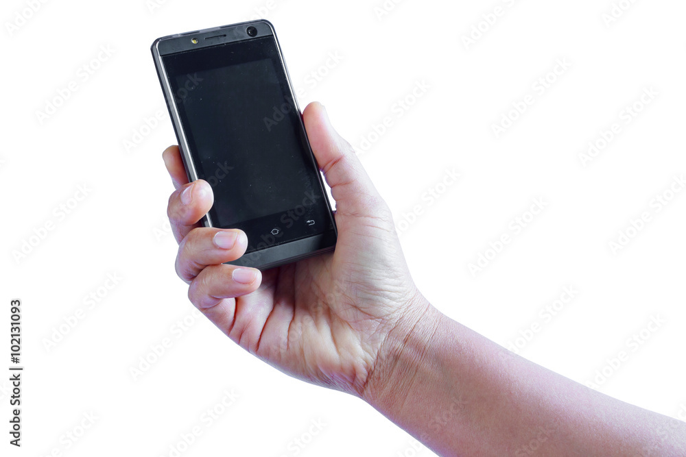 blank screen mobile phone in female hand blank screen mobile phone in female hand