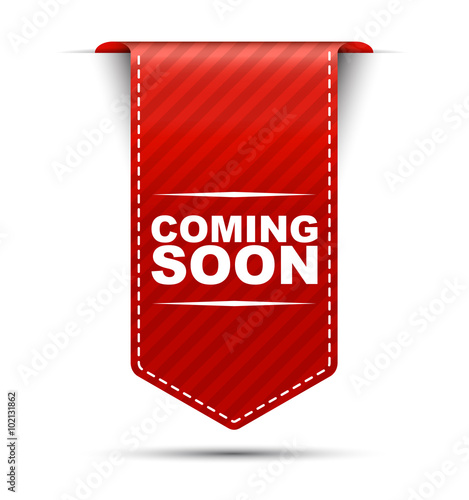 red vector banner design coming soon