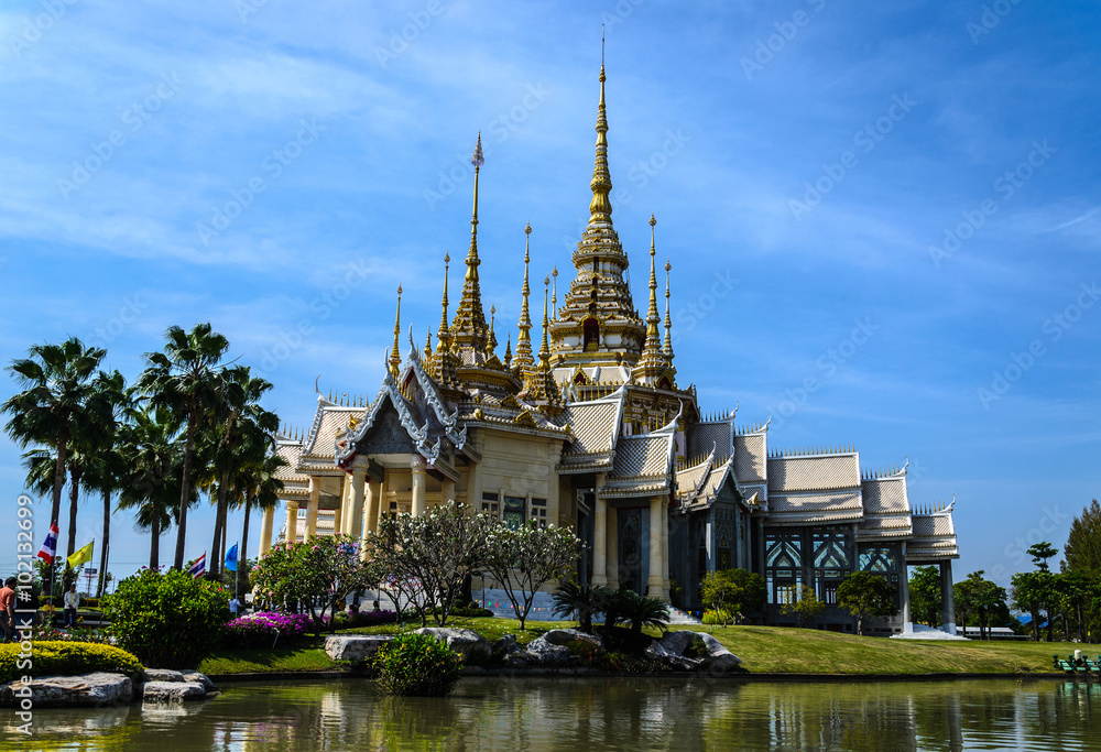 temple and blue sky in thaialnd