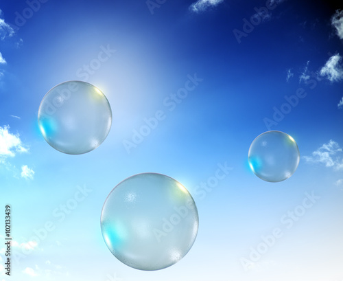 Bubbles in blue sky