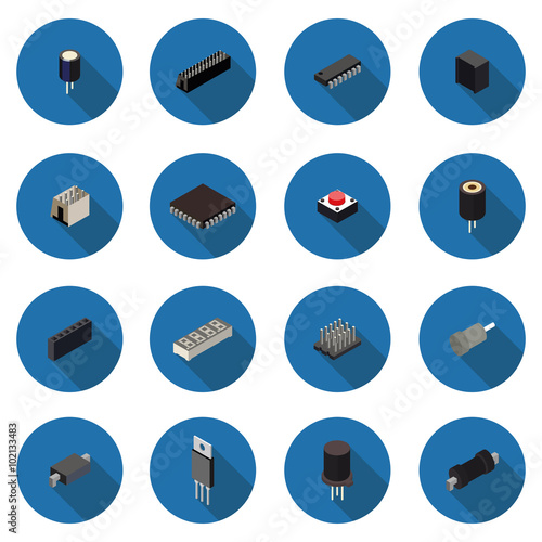 flat icons radio parts photo