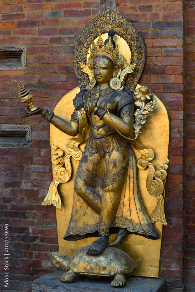 Obraz premium Götterstatue, Mul Chow Palast in Patan / Kathmandu, Nepal 