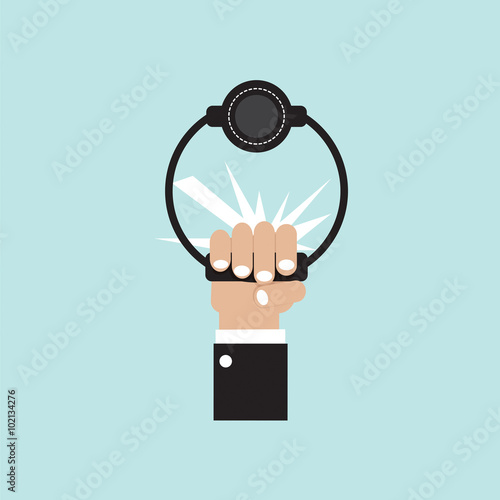 Hand knocking Vector Illustration.