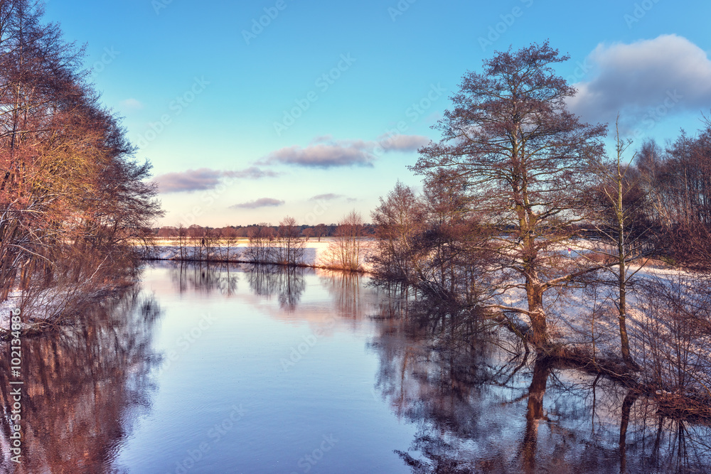 winter landscape with color look