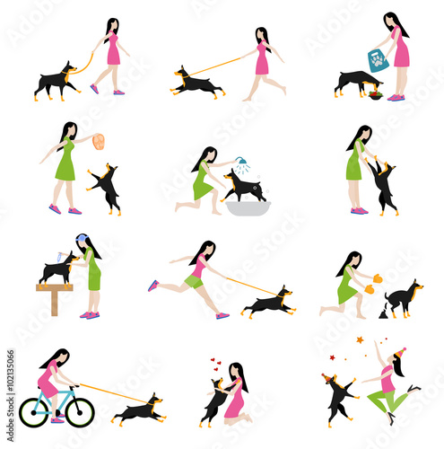 Professional dog walking. 