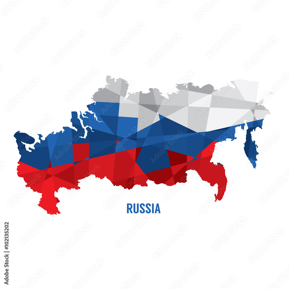 Fototapeta premium Map of Russia Vector Illustration.