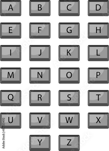 Alphabet keyboard buttons