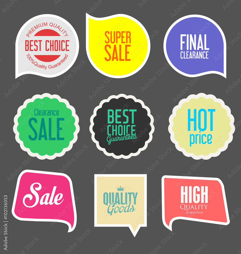 Modern sale stickers collection