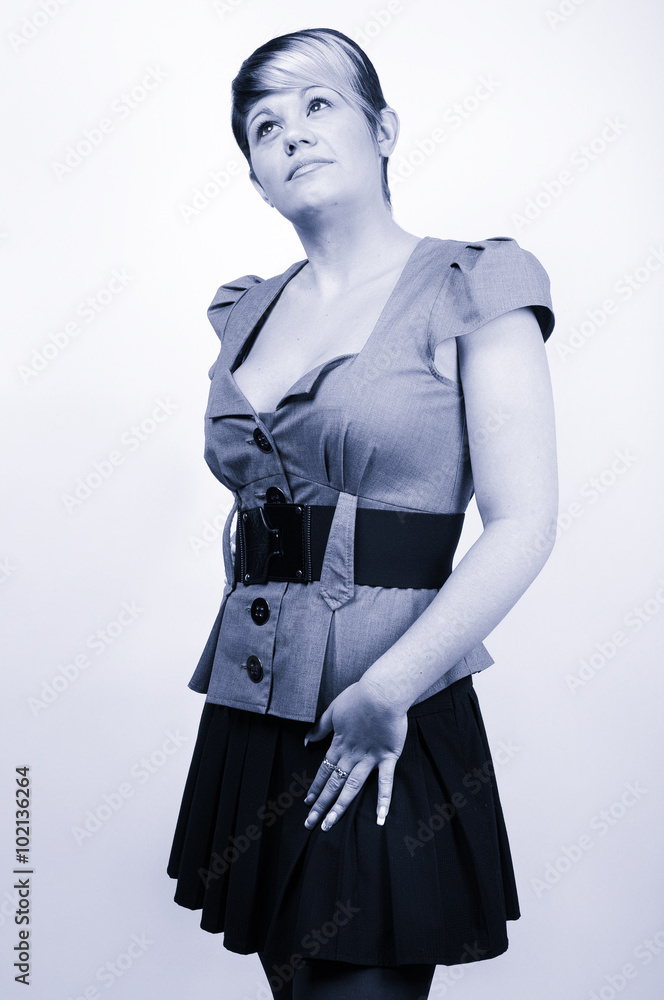 Obraz premium Cool blue toned Shot of a Confident Young Office Woman . Plain