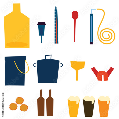  Home Brew Supplies vector illustration