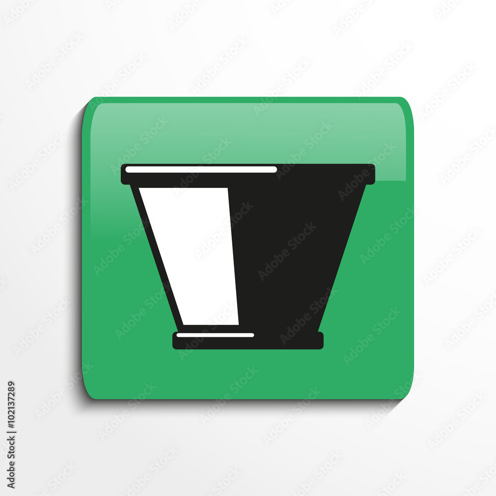 Flower pot. Symbol. Vector icon.