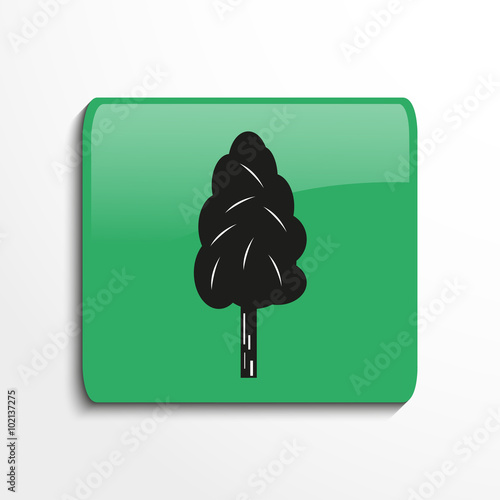 One tree. Symbol. Vector icon.