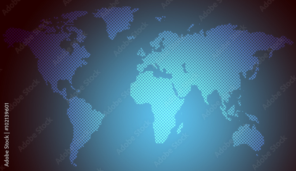 Abstract blue background with map