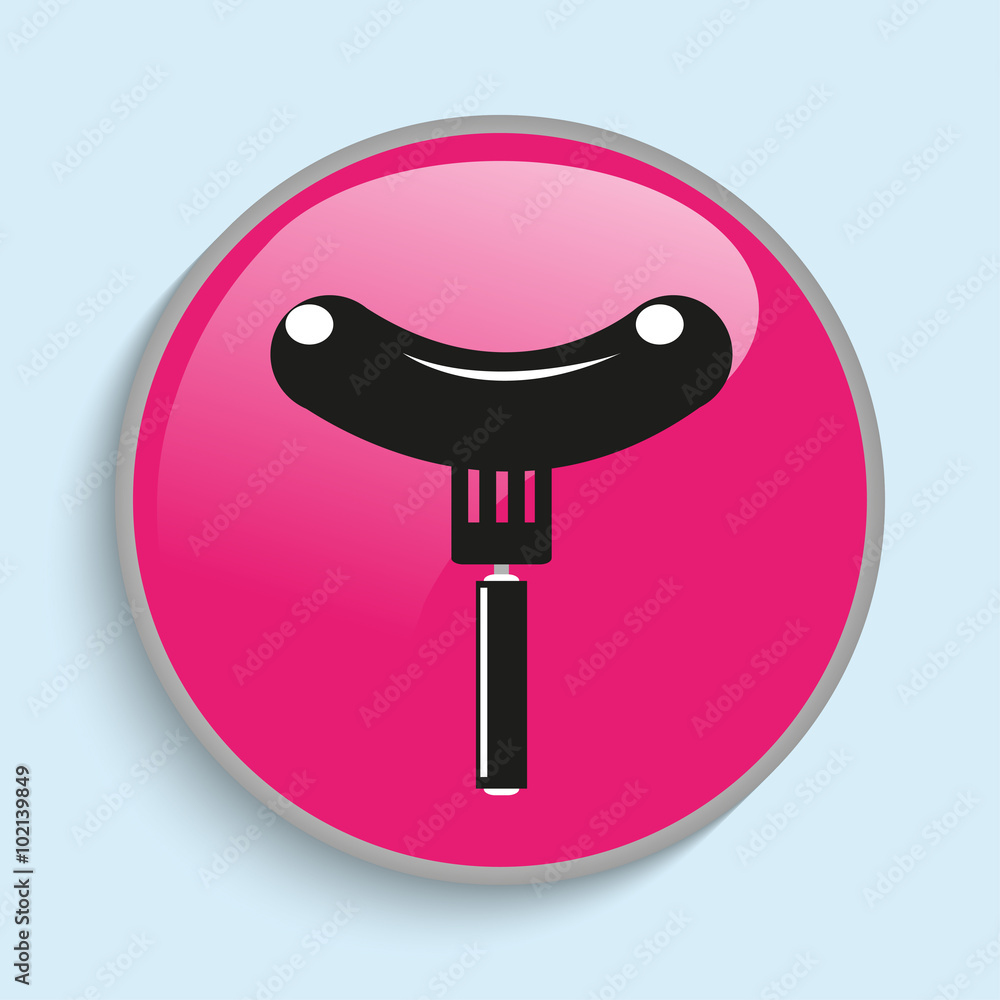 Sausage on a fork. Vector icon. Sausage on a fork. Vector icon.