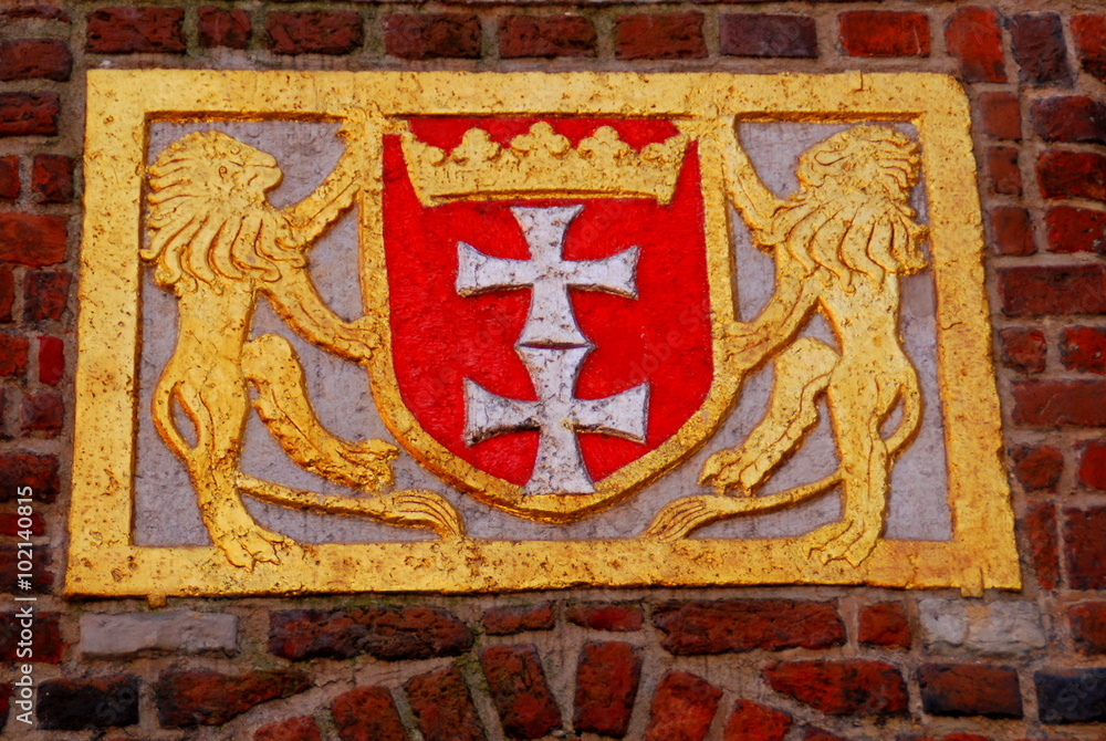 Fototapeta premium Danzig - Danziger Löwenwappen am Frauentor