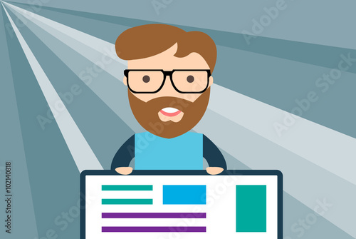 Man and monitor