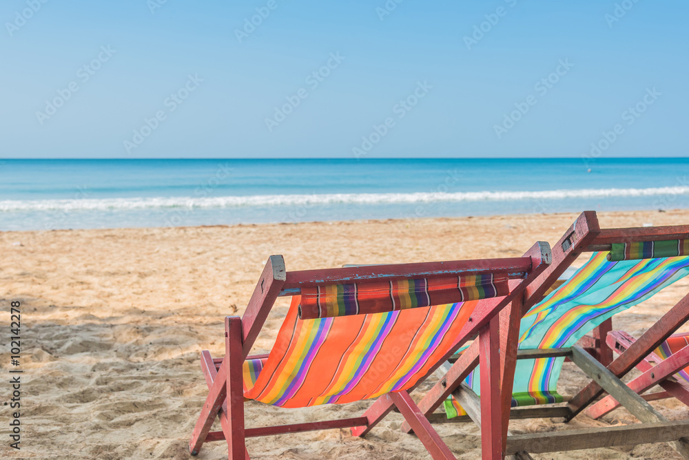 Beach summer on island vacation holiday relax in the sun on thei