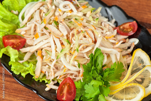 tasty salad at plate