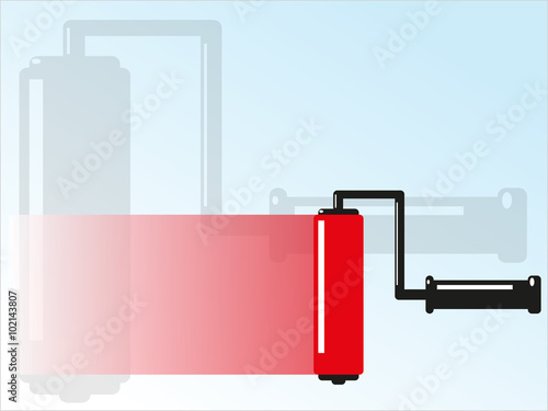 Paint roller with a touch of paint. Vector illustration.