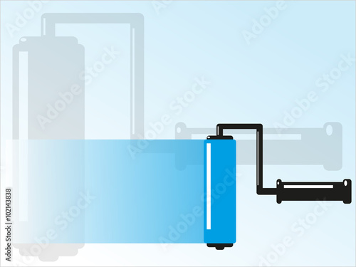 Paint roller with a touch of paint. Vector illustration.