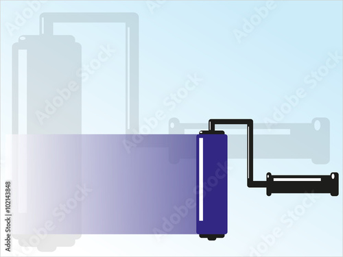 Paint roller with a touch of paint. Vector illustration.