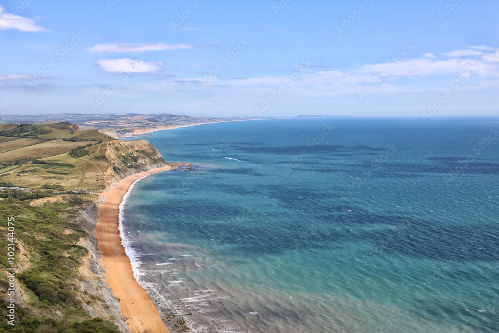 View from Dorset's Golden Cap, looking east. 