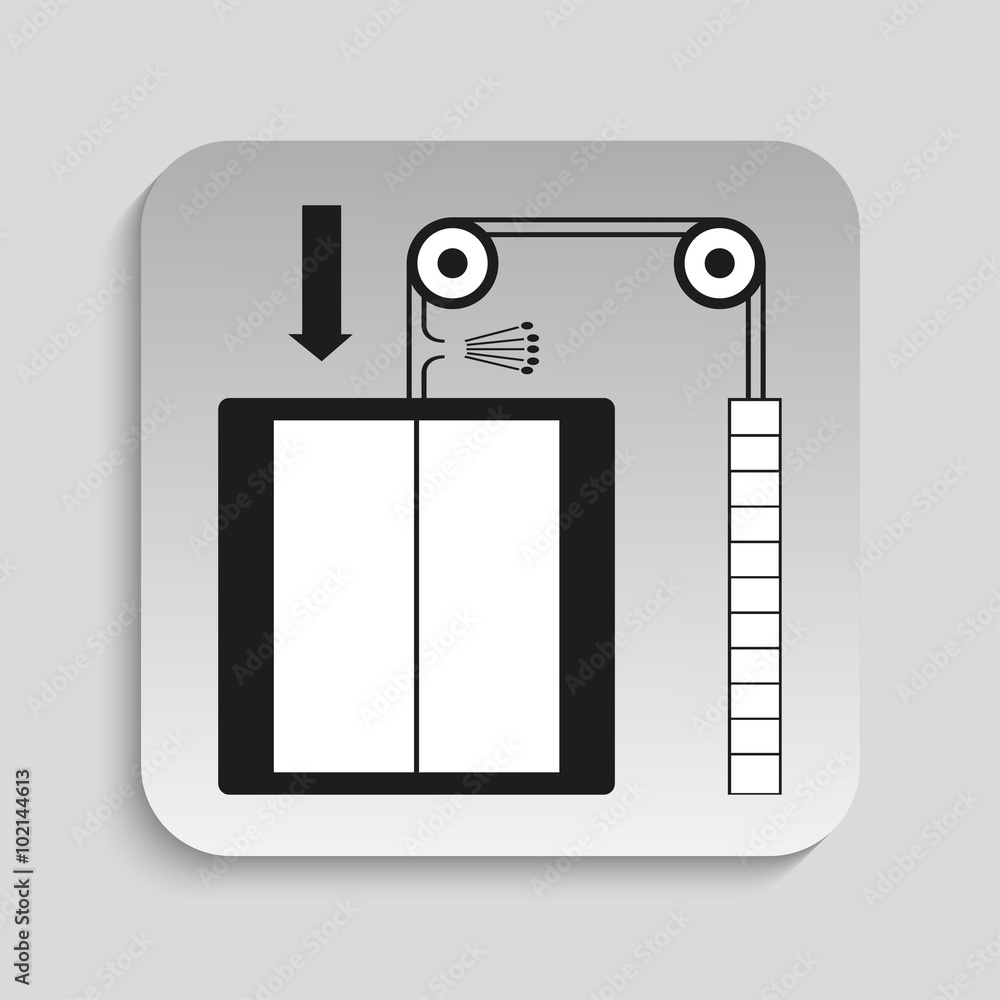Danger sign. Broken elevator. Vector icon. Danger sign. Broken elevator. Vector icon.