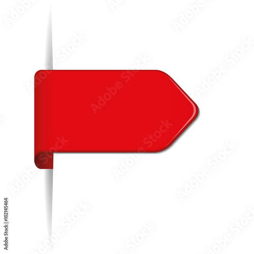 red 3D sticker with shadow