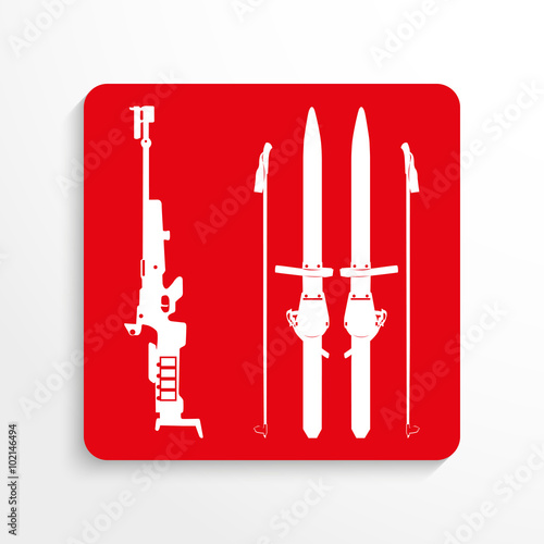 Sports symbol. Biathlon. Vector icon.