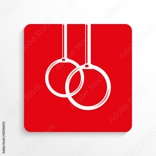 Sports symbols. Exercises on the rings. Vector icon.