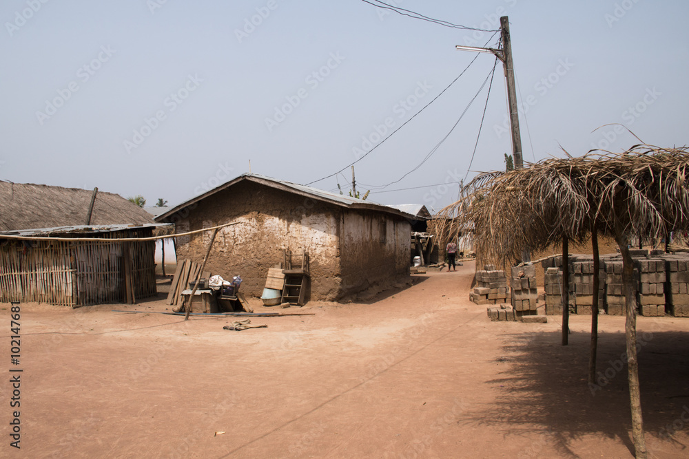 Village with banana plants in Tafi Atome in the Volta Region in