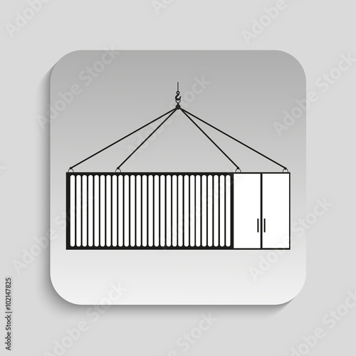 Symbol. Shipping container. Vector icon.