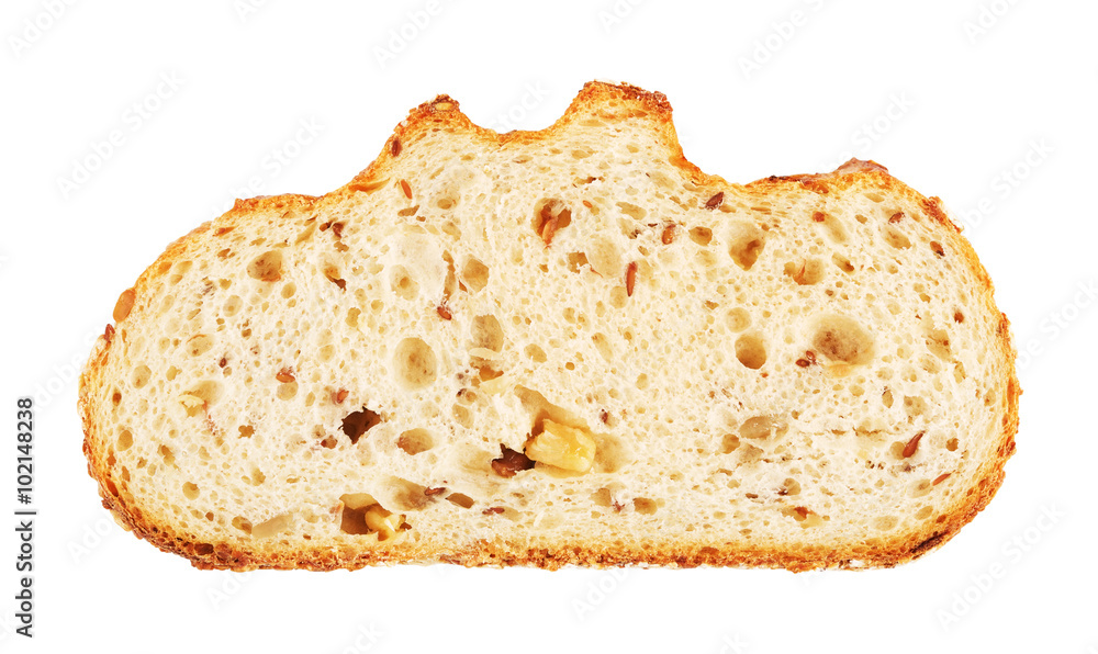 White Bread Slice With Nuts And Roasted Sunflower Seeds