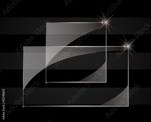 Glowing glossy glass panels. Vector